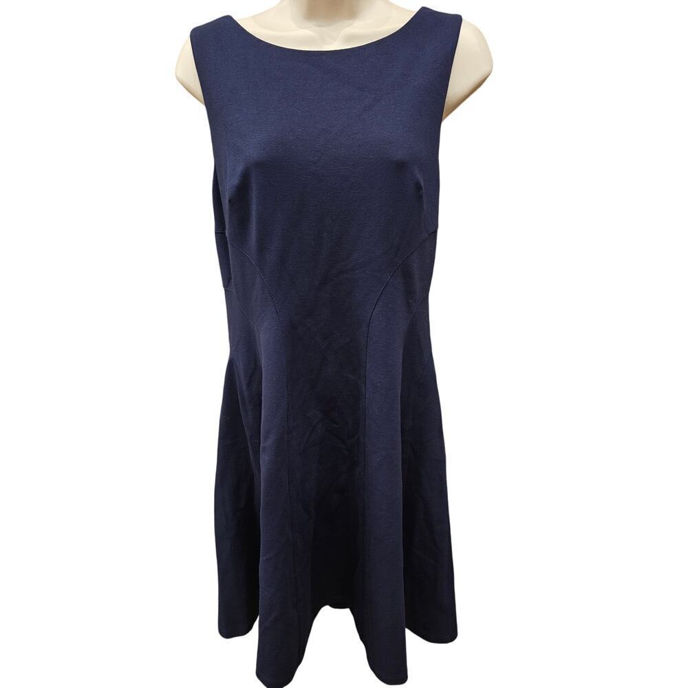 Nwt eliza J. Navy sleevless flirty casual modest midi dress cocktail wedding 12